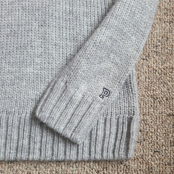 PINK Victoria's Secret Letterman Type Gray Sweater Size Small - Picture 2 of 7